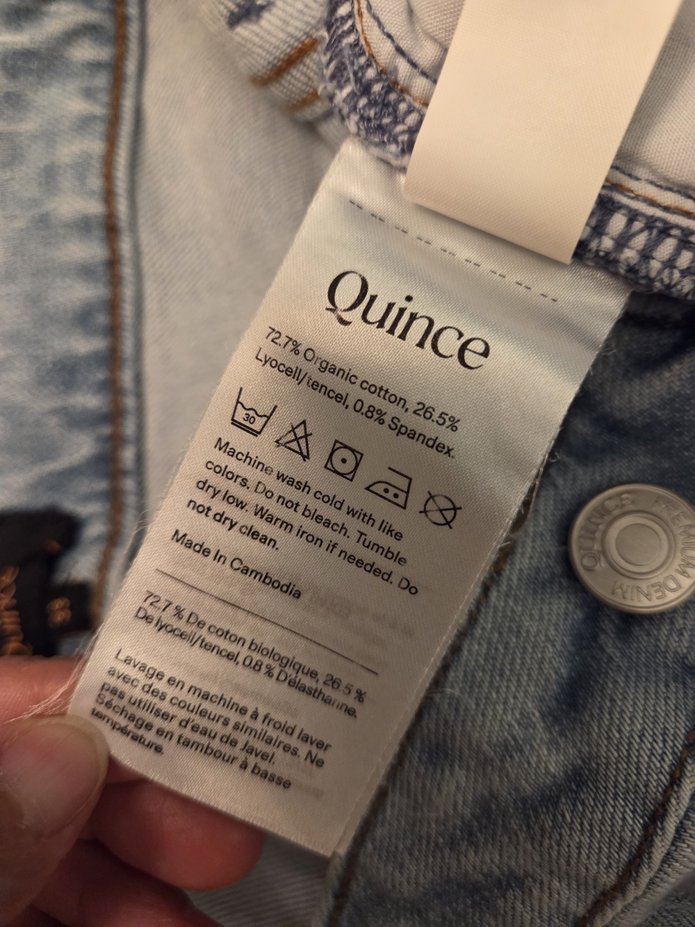Quince Bella Strech Relaxed Straight Jeans Cool Blue Color - Picture 5 of 6